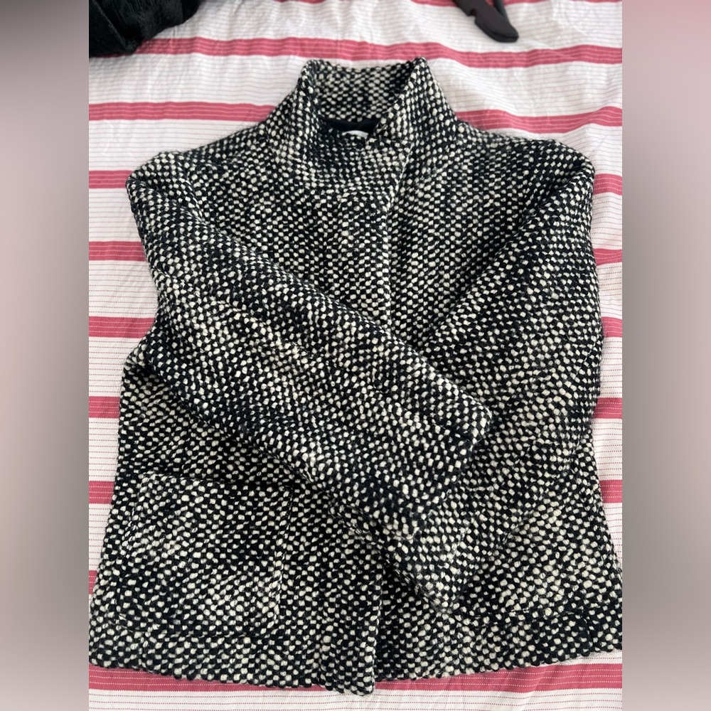 Chic Black and White Wool Jacket